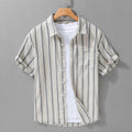 Striped Minimalist Short Sleeve Shirt Beach Casual
