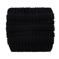 Knitted Hat With Hair Extensions Wool Sleeve Warm