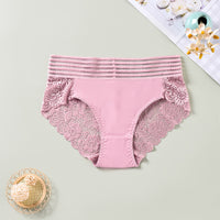 Plus Size Women's High Waist Hollow-out Breathable Underwear