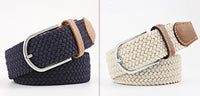 Women's Canvas Belt Student Pants Casual Stretch Braided Needle Buckle