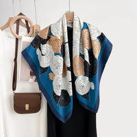 High-profile High-grade Korean Color Matching Floral Printed Scarf