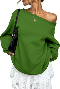 Sweaters Women's Clothing Solid Color Diagonal Collar