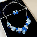 Metal Wind Pleated Oval Tassel Necklace