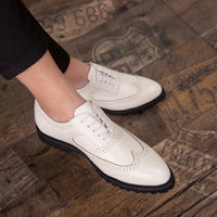 Men's Small Leather Shoes Business Suits British Bullock White Men's Shoes