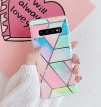 Retro geometric marble mobile phone case