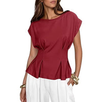 Round-neck Short-sleeve T-shirt Womens Casual Versatile Fashion Top