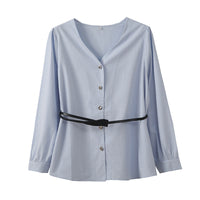 Women's Loose Casual V-neck New Waist-tucked Top