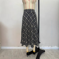 Women's Plaid Wool Wool Blend Skirt
