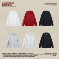 Loose-fit Drop-shoulder Design Solid-color Everyday Casual Hoodie