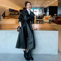 Autumn New Leather Trench Slim-fit Leather Coat