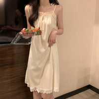 Women's Pure Cotton One Collar Suspender Nightdress