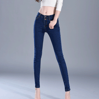 Spring new high waist elastic slim pencil pants