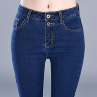 Spring new high waist elastic slim pencil pants