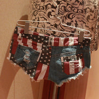 American Flag Patterned Mini Pants
