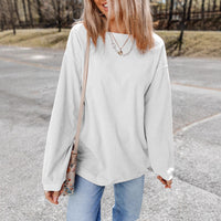 Casual Letter Loose Long-sleeved Sweater Round Neck Pullover