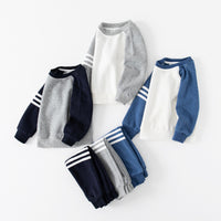 Boys' Patchwork Sleeve Bars Sweater