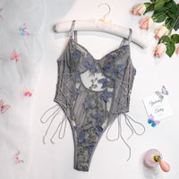Butterfly Embroidered Slim All-match Jumpsuit For Women