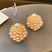 Retro Bead Pearl Earrings Niche Vintage