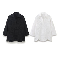 Women's Temperament Simple Casual All-match V-neck Shirt