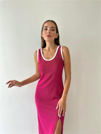 Womens Camisole Dress Mid-Length Split Dress