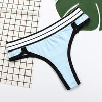 Pure Cotton Thong Ladies Sexy Striped Sports Pants Yoga Fitness T Pants