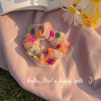 Super Fairy Embroidery Flower Mesh Hair Tie