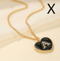 Heart-shaped Letter Minimalist Chic Versatile Oil-drip Alloy Clavicle Chain