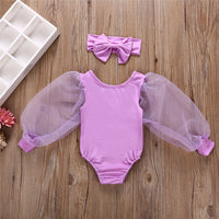 Three-color romper + headband set