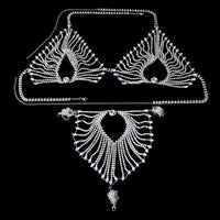 Ladies Exaggerated Luxury Rhinestone Body Chain Multilayer