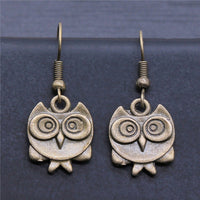Retro Minimalist Handmade Jewelry Double-sided Owl Earrings