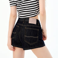 Denim Blue Low-rise Figure-flattering A-line Outerwear Skinny Denim Shorts
