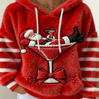 Casual Christmas Sports Hooded Flannel Hoodie
