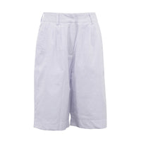 High Waist Loose White Wide-leg Half Pants