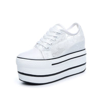 Lace Hollowed Breathable Inner Heightening Shoes