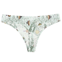 Printed Breathable One Piece Low Waist Thong Women