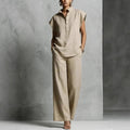 Women's Casual Cardigan Short-Sleeve Pants Set