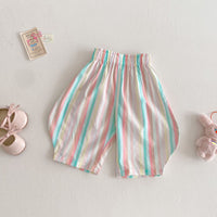 Girls' Anti-mosquito Pants Striped Floral Casual Pants