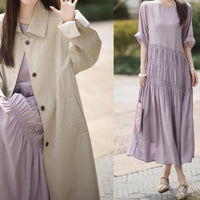 Round-neck Cake Skirt New Acetate Mid-length