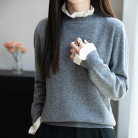 Women's Fungus Lace Collar Sweater Half-collar Wool Sweater