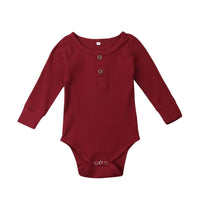 Infant Sunken Stripe Cotton Long Sleeve Triangle Rompers