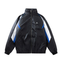 Men's Color Matching Motorcycle Cotton-padded Coat