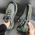 Leather Surface Men's Mesh Breathable Sports Low-top Shoes