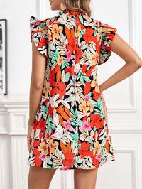 Casual Princess-Sleeve Printed Dress For Valentines Day