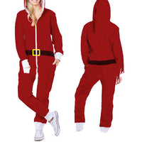 Snowman Print Hooded Homewear Jumpsuit
