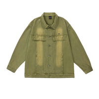 All-match Washed Vintage Washed Lapel Workwear Jacket American Casual