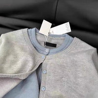 Autumn And Winter New Fake Two-piece Knitted Sweater Coat For Women