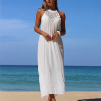 Sexy Side-Slit Sun-Protective Maxi Cover-Up Dress