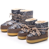 Children's Snow Boots Women's Winter Warm Fleece-lined Sequins
