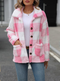 European And American Fashion Autumn And Winter Women's Lapel Long Sleeve Mid-length Plaid