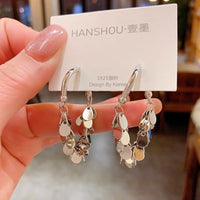 2026 New Light Luxury Hong Kong Style Earrings, Retro Sophisticated Tassel Drop Earrings, Trendy Internet Celebrity Jewelry, Minimalist Cool Tone